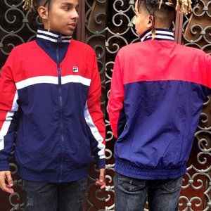 Men's Fila Red Navy White Full Zip Windbreaker